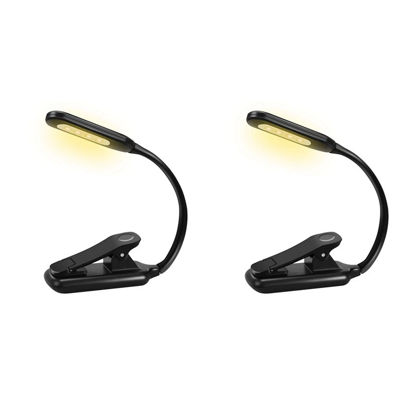 

2X Book Light,Rechargeable Reading Light,9 LED Book Light For Reading In Bed With 3 Brightness,Easy Clip On Reading Lamp