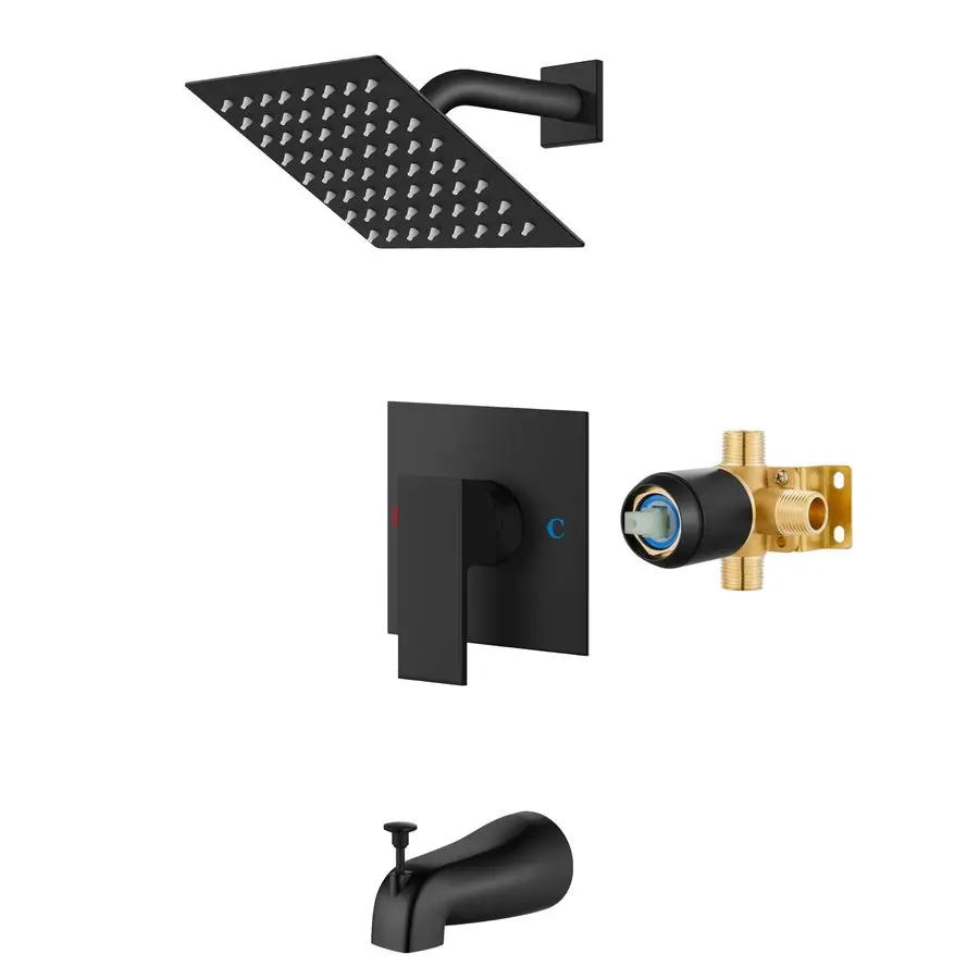 

Shower Faucet Set with Tub Spout Bathtub Faucet Kit Shower Tub Faucet Set Complete Tub Shower Trim Kit with Solid Brass Roughin