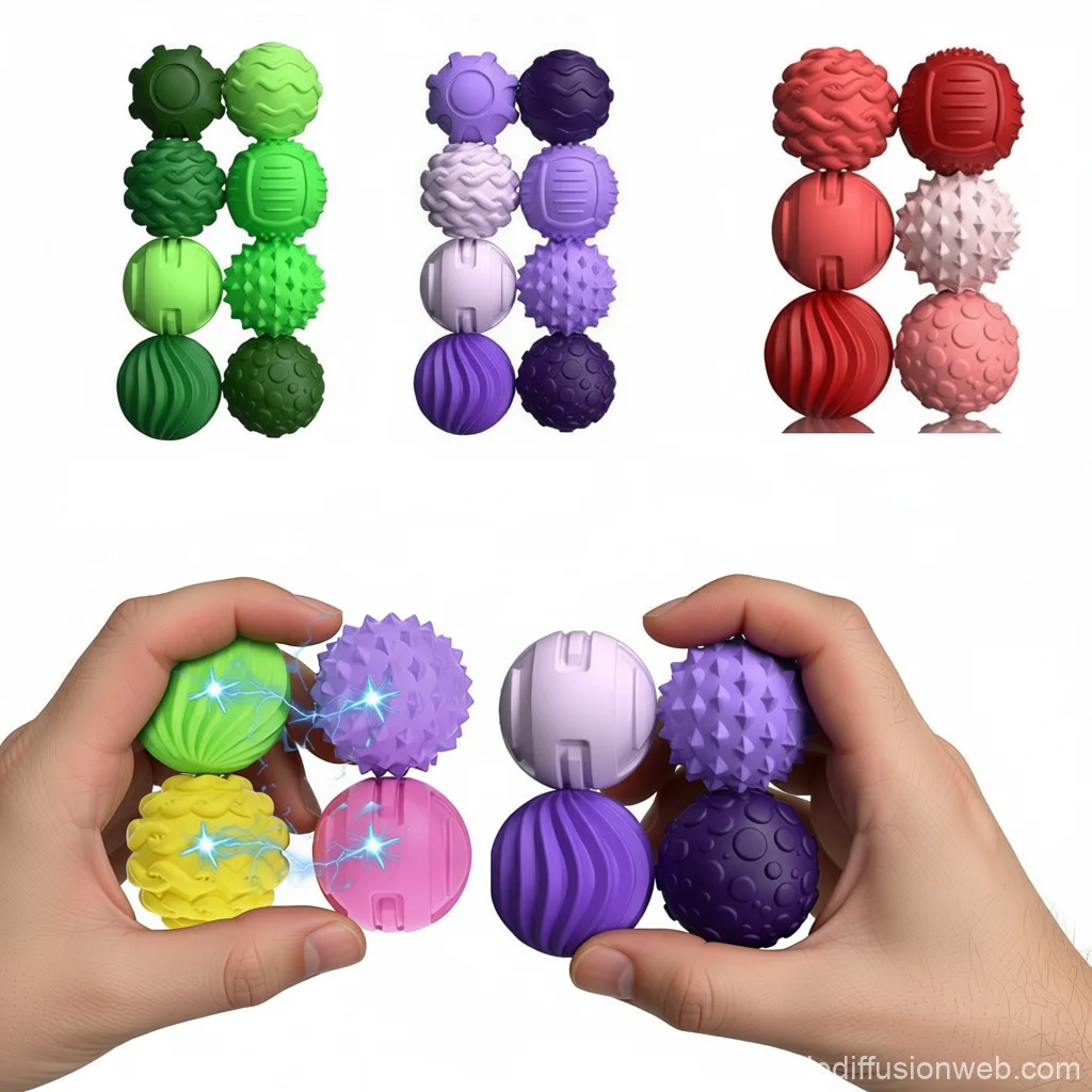 磁気減圧シリコンボール 磁気フィジェットトイ ハンドヘルドフィジェットトイ テクスチャードシリコン 集中力向上 ストレス解消 不安解消