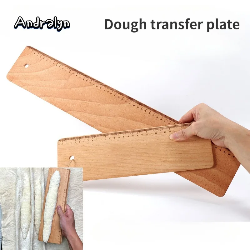 

Baking Baguette Transfer Wooden Board 38cm Rectangular Double Scale Flip Board Baguette Ciabatta Dough kitchenbaking accessories