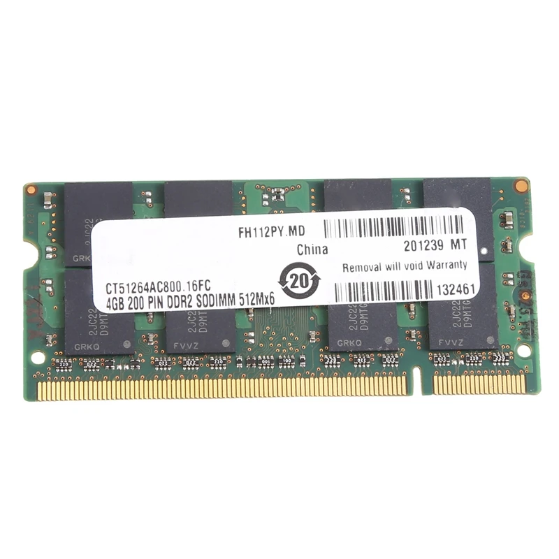 Imagem -06 - Ram Sodimm para Laptop Memória Ram para mt Ddr2 4gb 800mhz Pc2 6400s 16 Chips 2rx8 1.8v 200 Pins