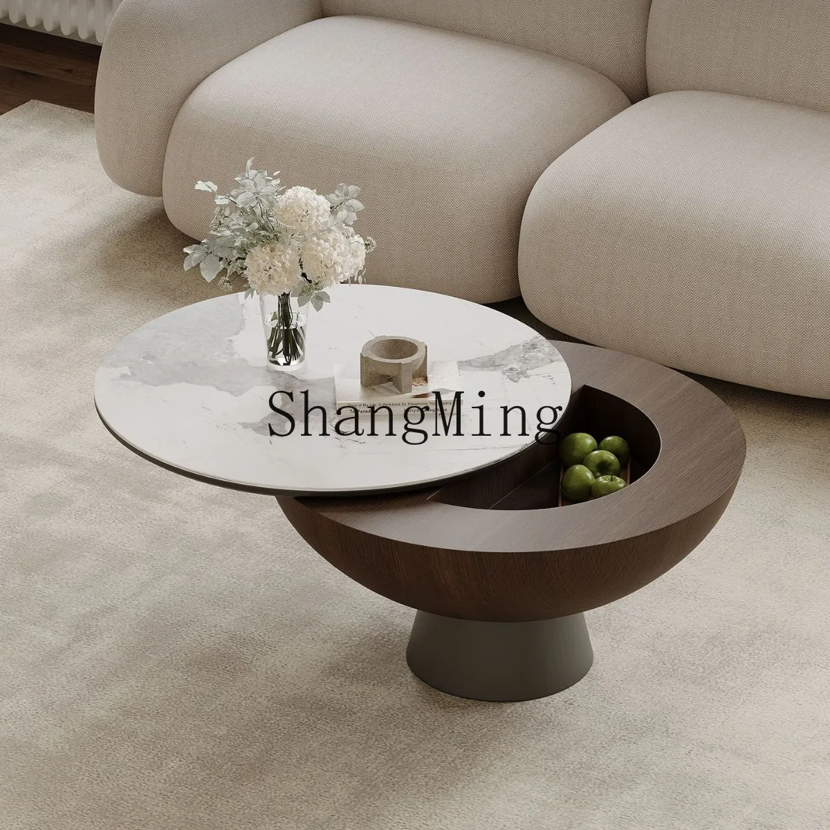 FG  Minimalist Round Storage Coffee Table Internet  Creative Large Capacity Small Apartment High-End Multifunctional Bowl