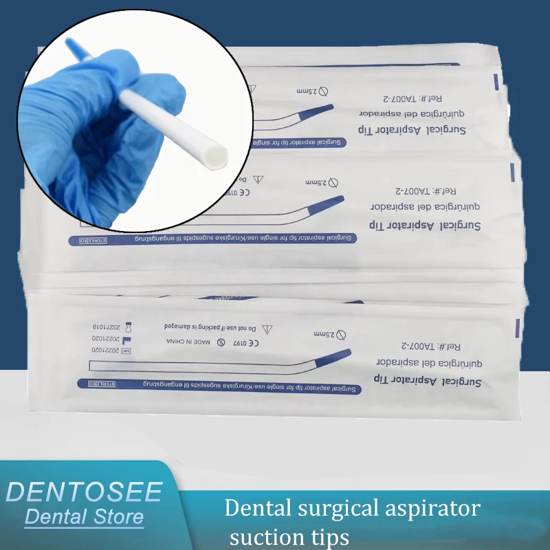 

20PCS Dental Surgical Suction Tips Long Slim Disposable Suction Tube for Dental Clinic Implant Oral Surgery Tools
