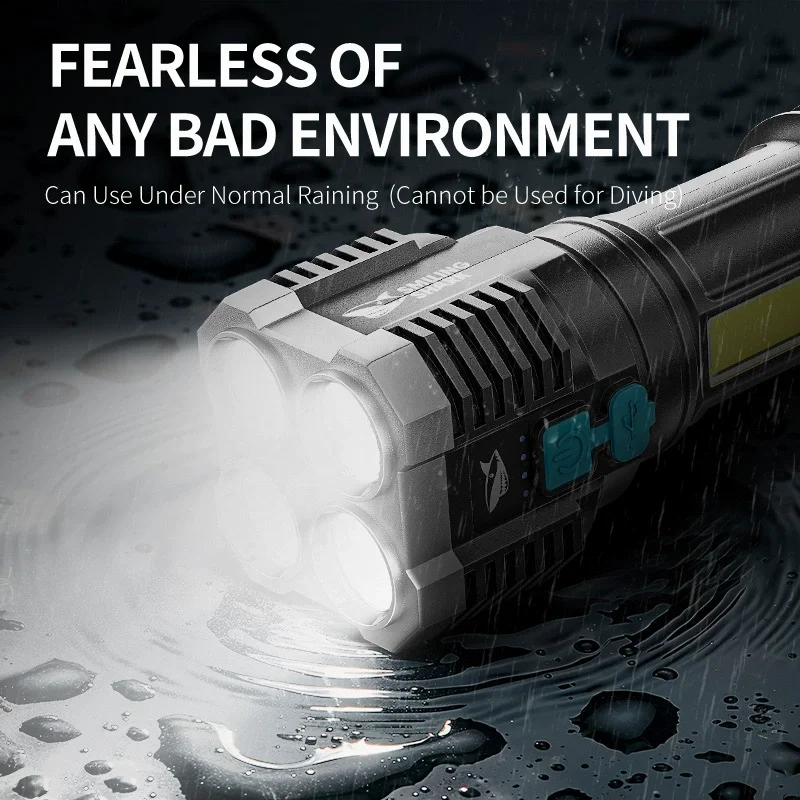 

Outdoor Flashlight Multi-lamp Super Bright Flashlight Charging Rechargeable Light 4 Modes Work Light Camping
