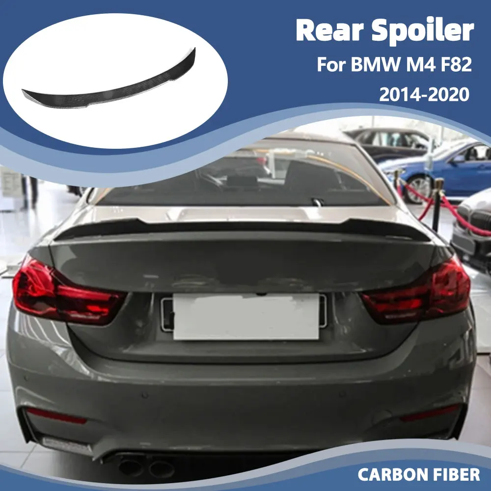 

for BMW M4 F82 Coupe 2-Door 2014-2020 Rear Spoiler Boot Lid Wing Lip Carbon Fiber Car Rear Trunk Spoiler Wings