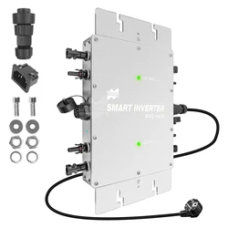 1400W Microinverter DC 22-50V Double MPPTs Grid Tie Micro Inverter 220VAC Pure Sine Wave For 200-420w Solar Panel Per Series