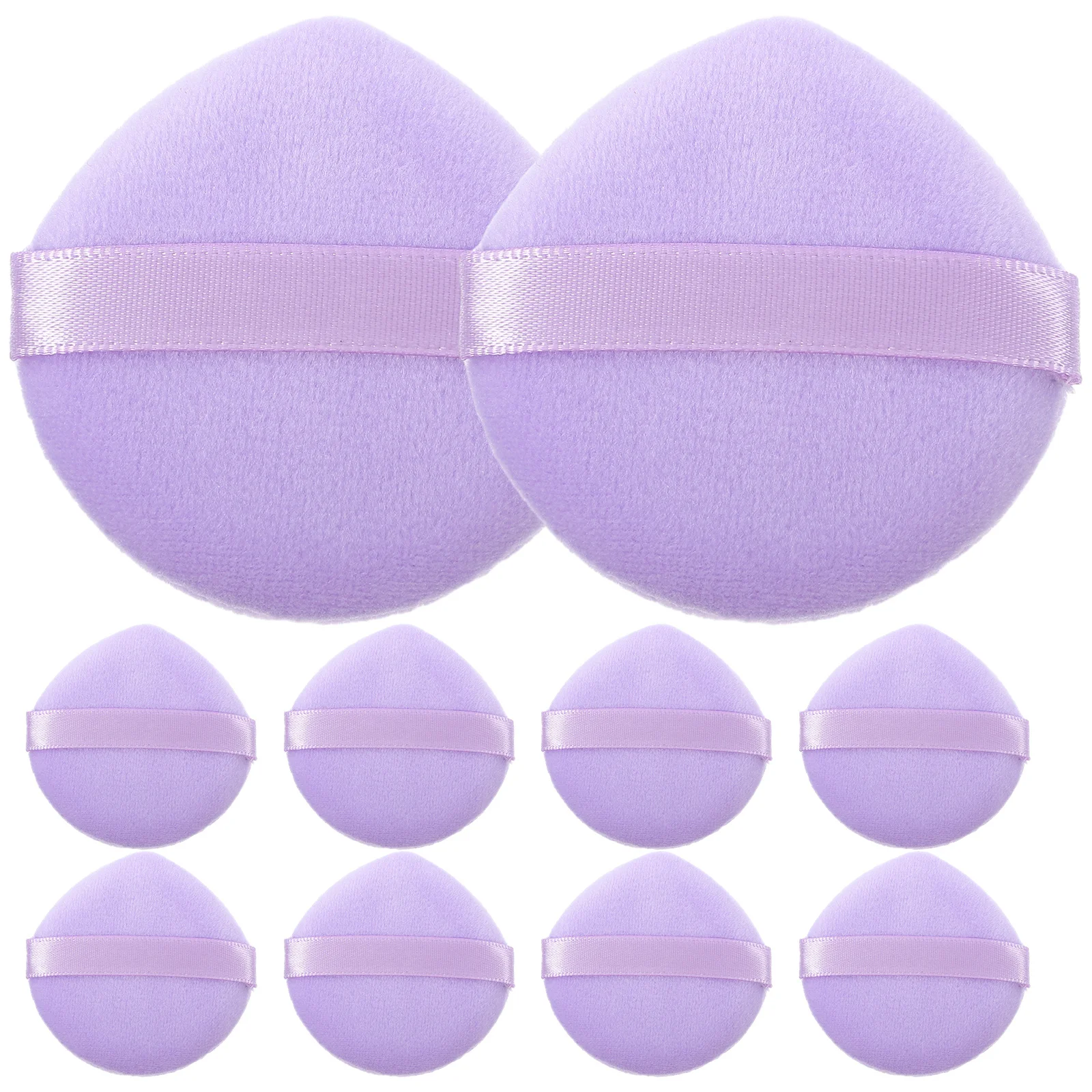 10 Uds. De esponja pequeña para polvo, maquillaje portátil para mujer, esponja para dedos para base en polvo suelto, maquillaje corrector