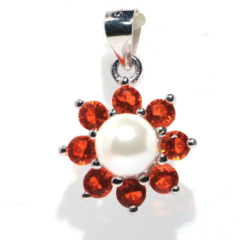 

Buy 3 Get 1 Free 20x14mm 2.3g Real 925 Solid Sterling Silver Pendant Orange Spessartine Garnet White Sapphire Women Present