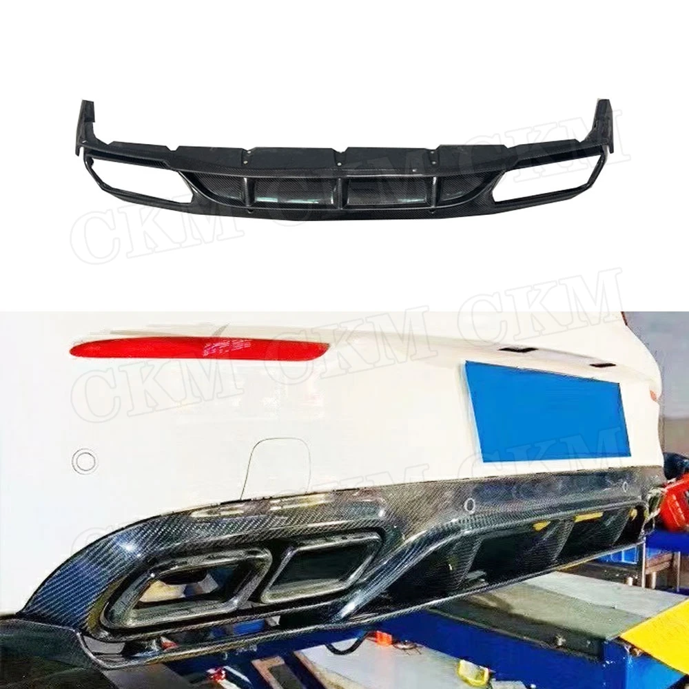 

Carbon Fiber Car Rear Bumper Lip Diffuser Spoiler for Mercedes-Benz C Class W205 C205 C63 AMG Coupe 2015-2020 Convertible Style