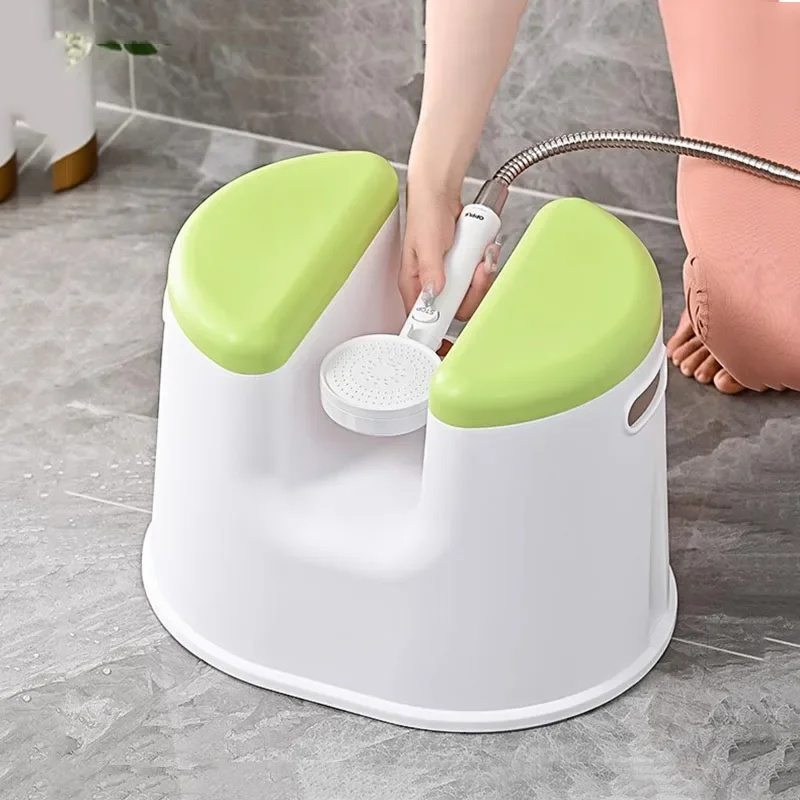 

Табурет для ванны в японском стиле для личной гигиены, нескользящее сиденье для душа для взрослых, пожилых и беременных, компактный табурет для унитаза