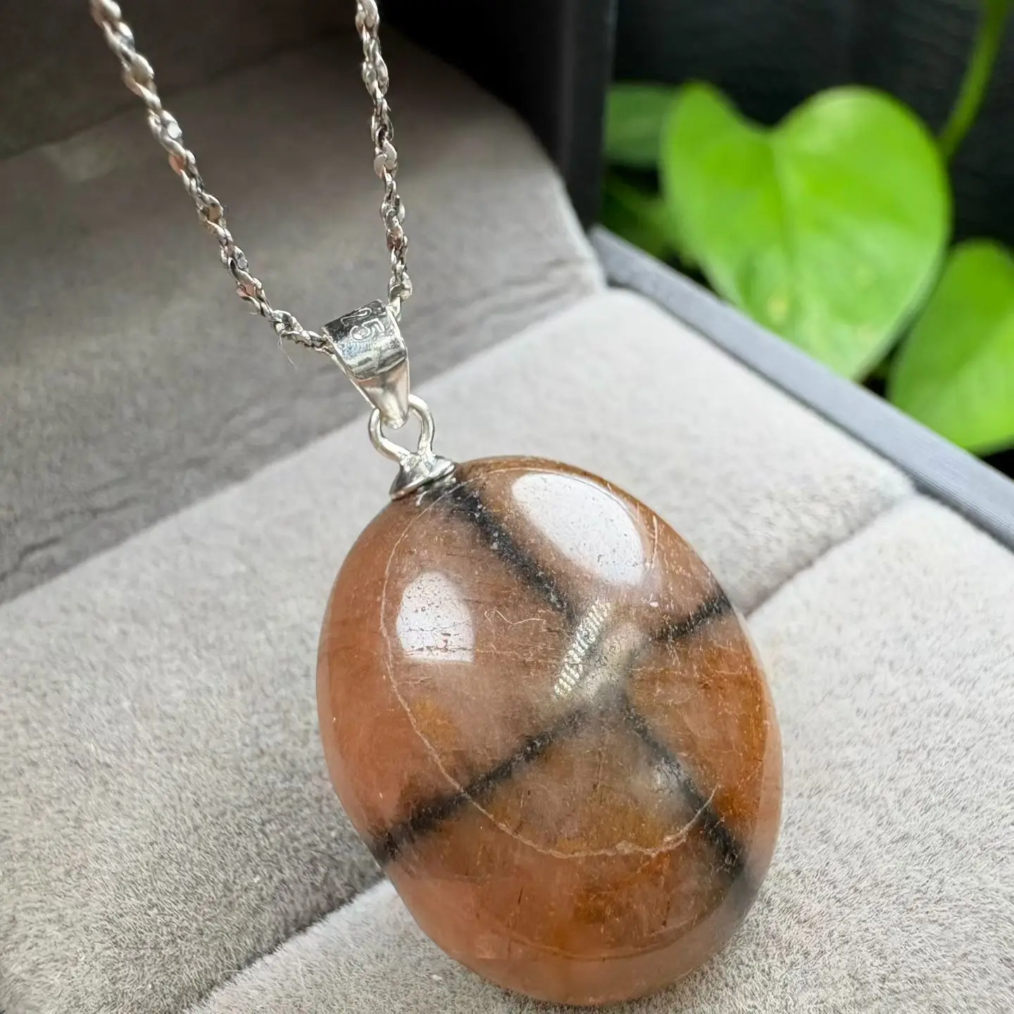 1 Pc Fengbaowu Natural Chiastolite Tumbled Stone Slice Jewelry Making For Pendant Fashion Jewelry Gift DIY Accessories view 3