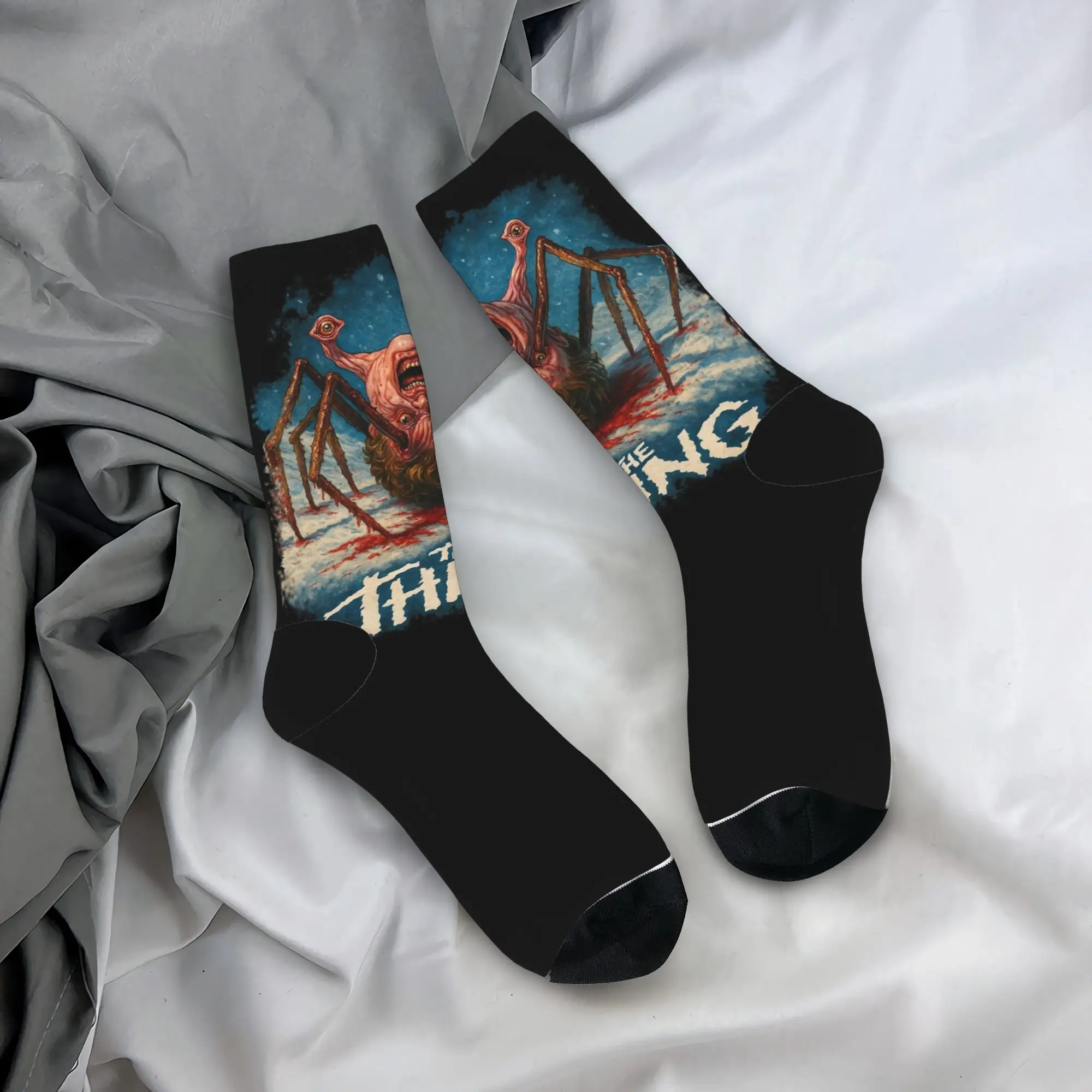 the Thing spider head Movie Socks Men's Women's Fashion  Socks Harajuku Spring Summer Autumn Winter Middle Tube Socks Gift