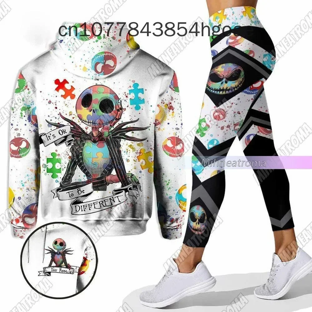 

Jack Skellington Hoodie Leggings Set Yoga Pants Sweatpants Women Disney Yoga Hoodie Leggings Fashion Tracksuit