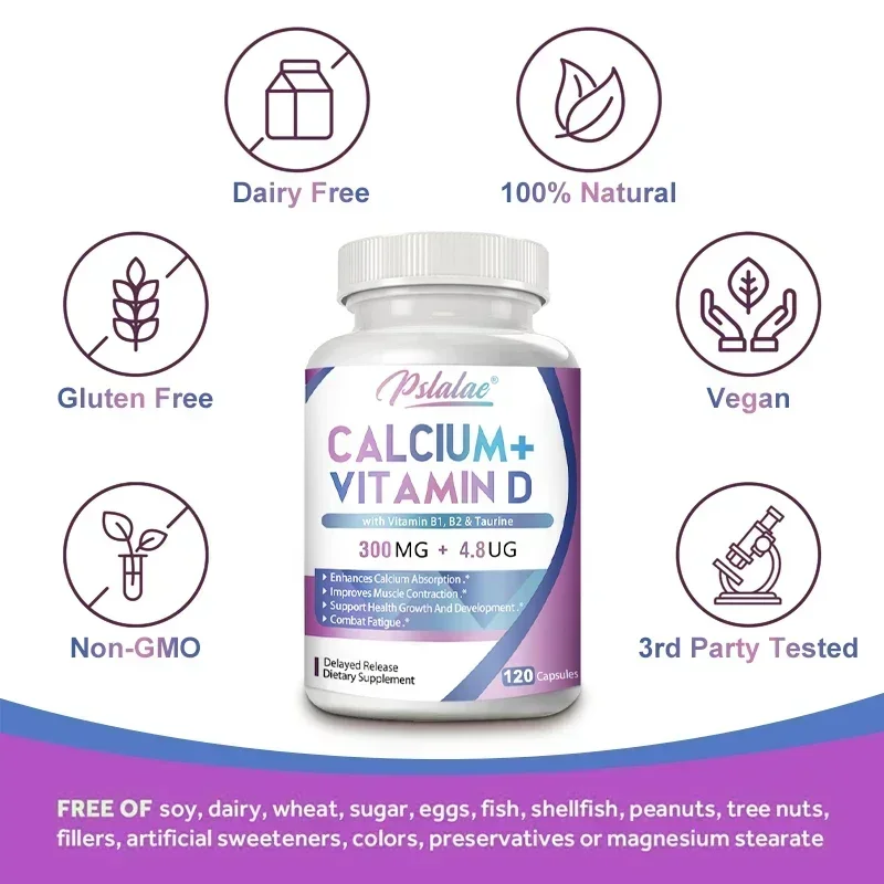 

Calcium + Vitamin D Supplement - Helps Calcium Absorption, Strong Bones and Muscle Health, Improves Immunity Supplement