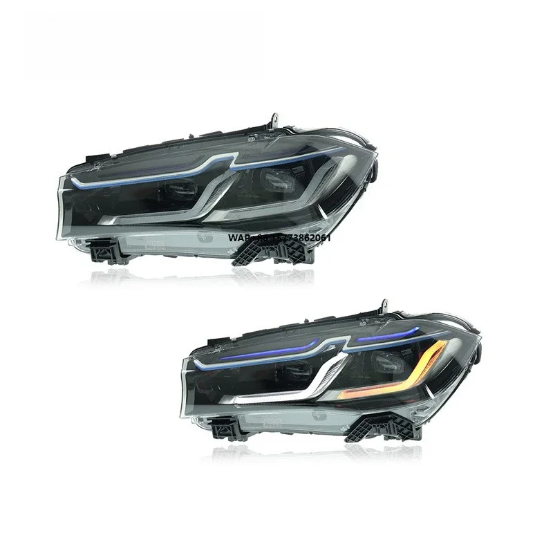 

1 Unit for Models of X5 Headlight Assembly F15 Modification LED Blue Eyebrow Daytime Running Light Turn LED Headlight X6