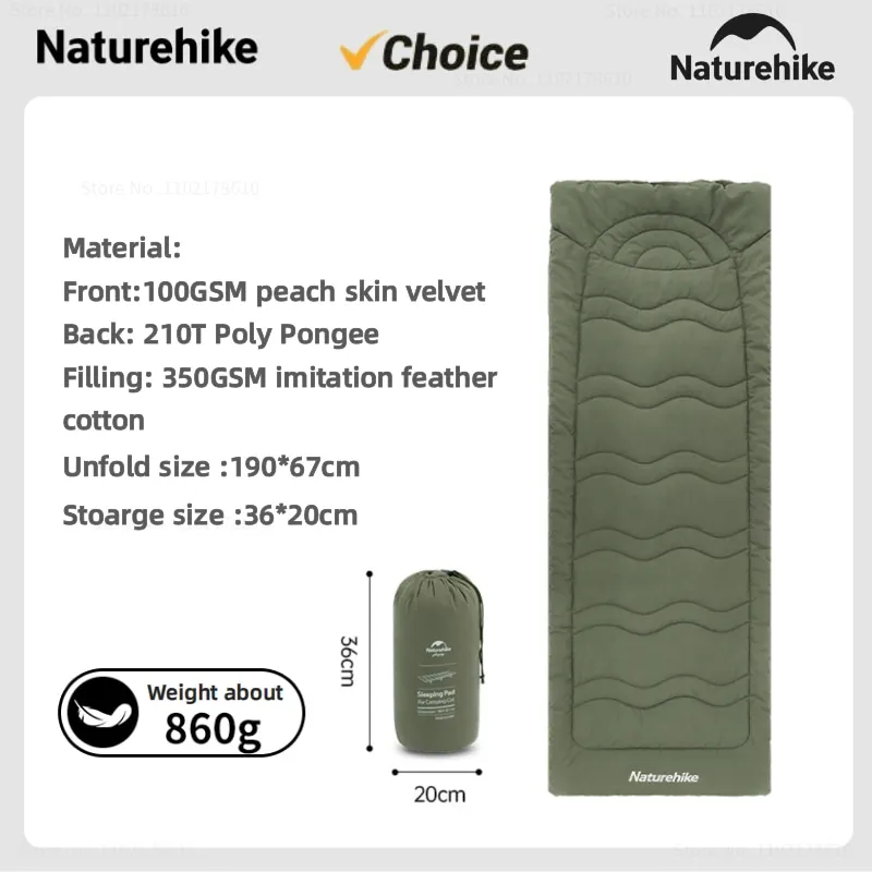 Naturehike New Marching Beds Universal Sleeping Pad Outdoor Travel Comfort Warm Cotton Mattress Machine Washable Camping Bed Mat