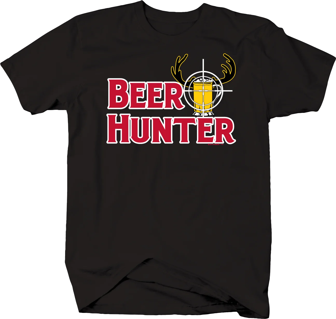 Funny Hunting Rifle Sight Hunting Deer Beer Hunter T-Shirt 100% Cotton O-Neck Summer Short Sleeve Casual Mens T-shirt Size S-3XL