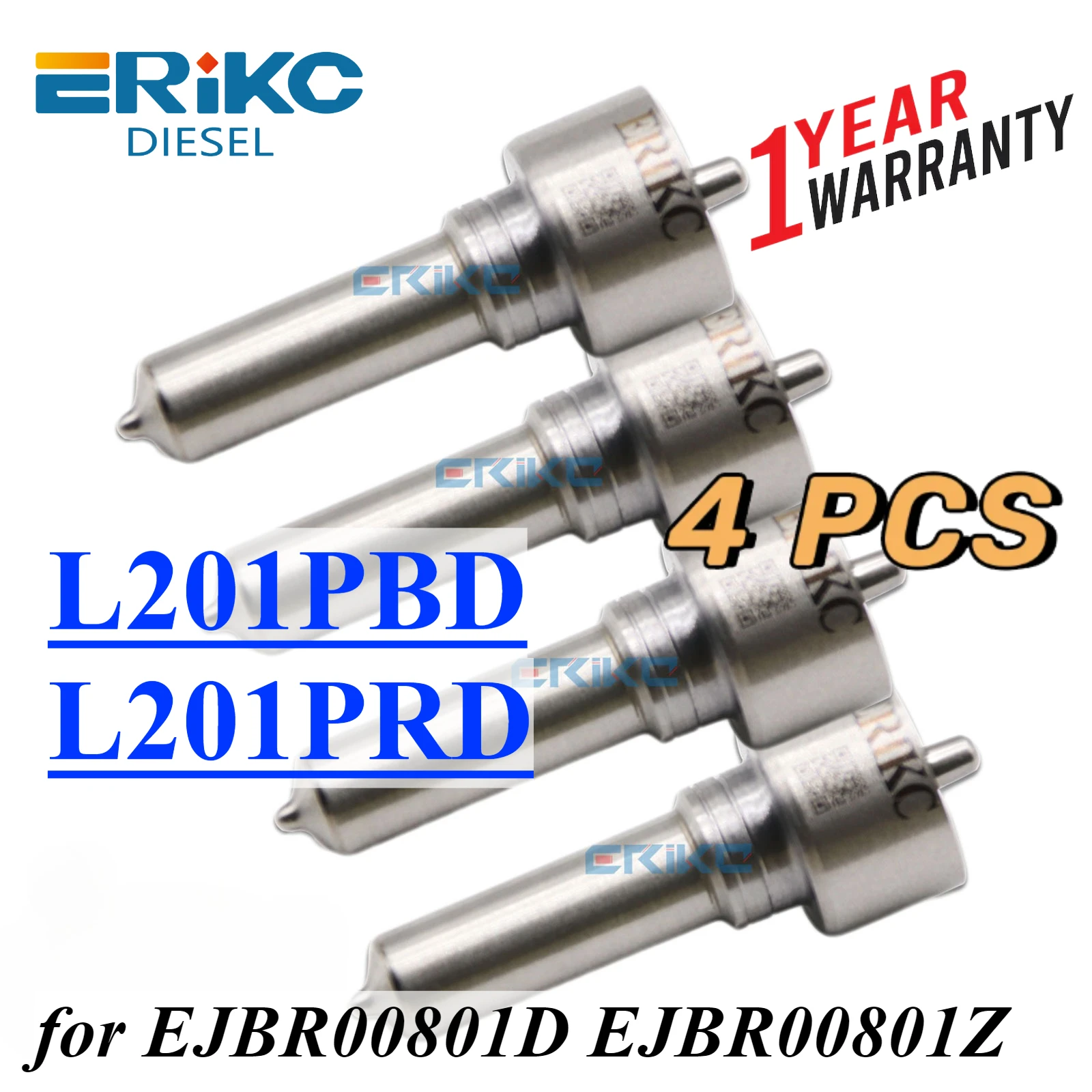 

4PC EJBR00801D EJBR00801Z Diesel Injector Nozzle L201PBD L201PRD Sprayer Nozzle Tip For ejbr00801d