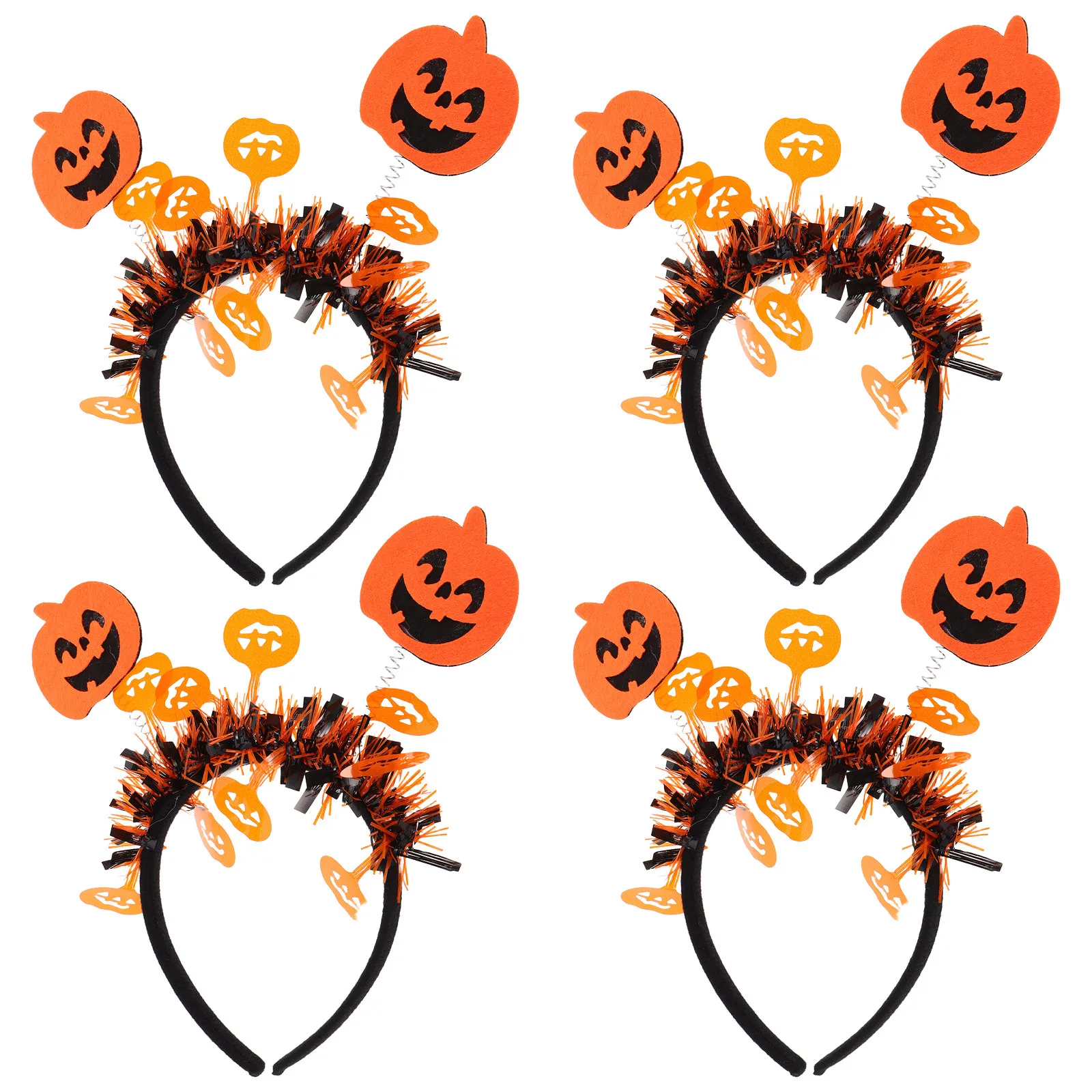 

Набор из 4 штук: Удобные 3D-повязки на голову в виде тыквы для Хэллоуина, аксессуары для волос для костюмов на вечеринку, карнавал, маскарад для взрослых и детей