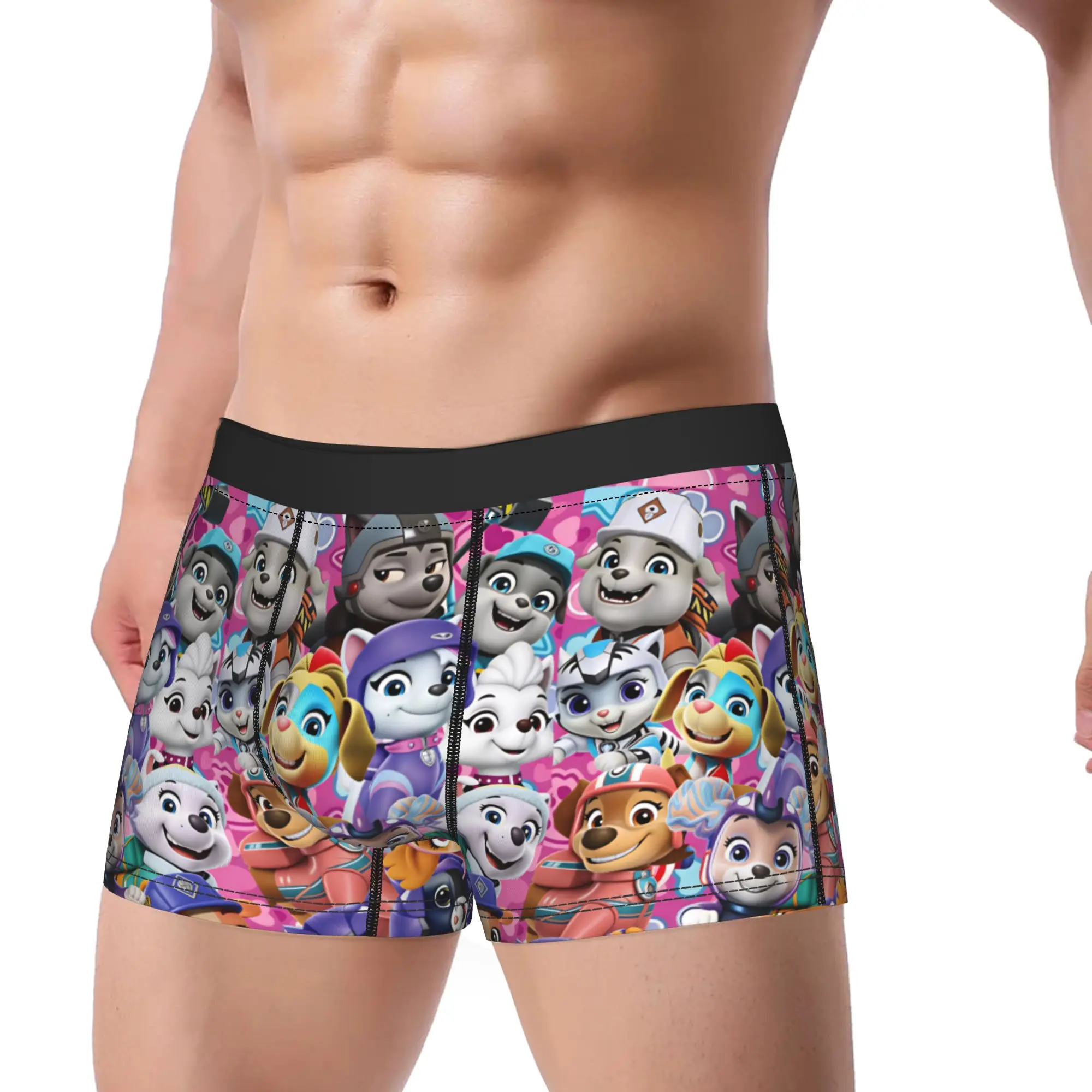 Paw Dogs Girl Puppies Character Trunk  3D Pouch Underwear High Quality Custom DIY Boxer Brief Comfortable Males Panties Big Size