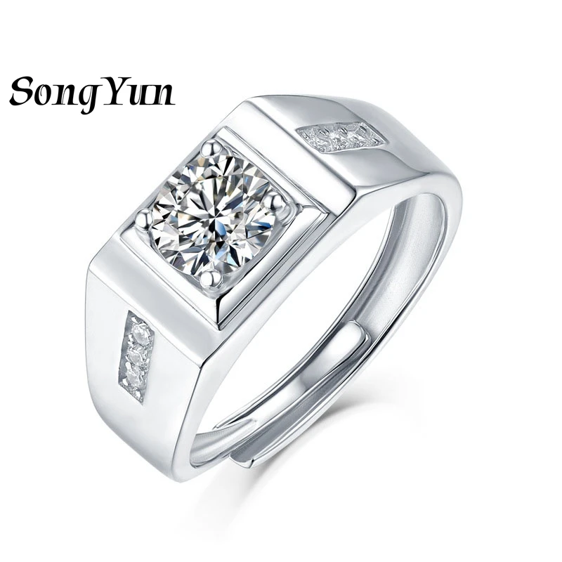 

SONGYUN Luxury Jewelry 925 Sterling Silver Ring VVS Moissanite Christmas Ring for Mom 18K Gold Plated SYT Patent Fine Jewelry