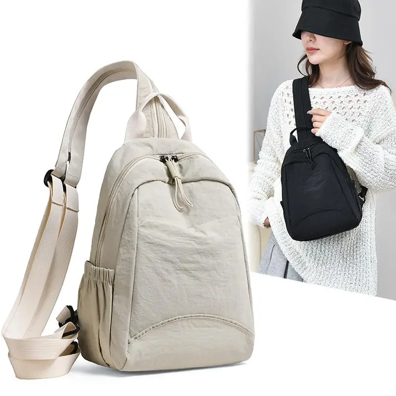 Casual Backpack Women's New Lightweight Crossbody Bag Large Capacity Student Schoolbag Travel Backpack Chest Bag Small Backpack image 2