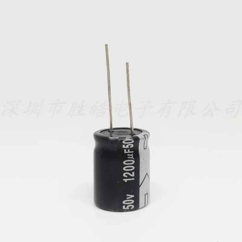 Capacitor eletrolítico de alumínio, plugue reto, série 50V1200uF, 16x30mm, alta qualidade, 2pcs, 10pcs