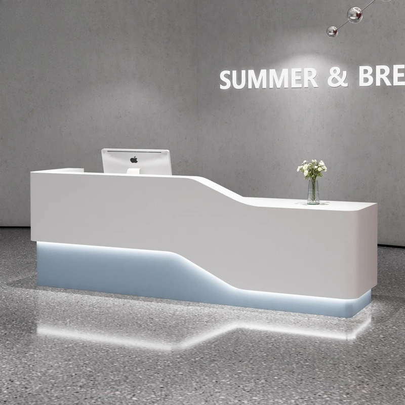 مكاتب الاستقبال الحديثة البسيطة متجر الملابس مكاتب الاستقبال التجميل صالون الخبز الورنيش أثاث المكاتب استقبال ZY40JDT #1