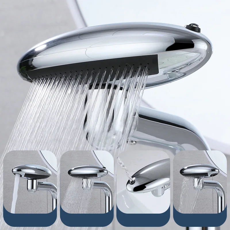 Imagem -03 - Universal Multi-function Spray Faucet Waterfall Basin Faucet Torneira Misturadora de Água Quente e Fria Modos de Saída de Água Rotação 360 ° em 1