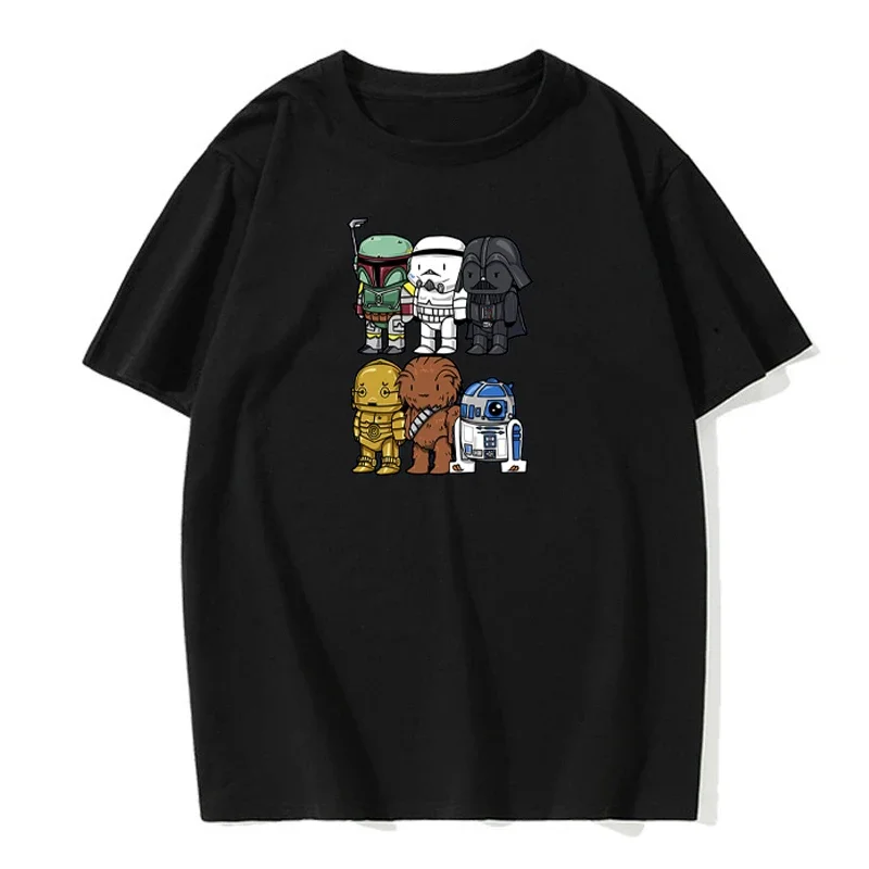 Men\'s & Women\'s Short Sleeves, Darth Vader Cartoon Yoda Print T-Shirt, Summer 100% Cotton New Popular Style Rick and Morty