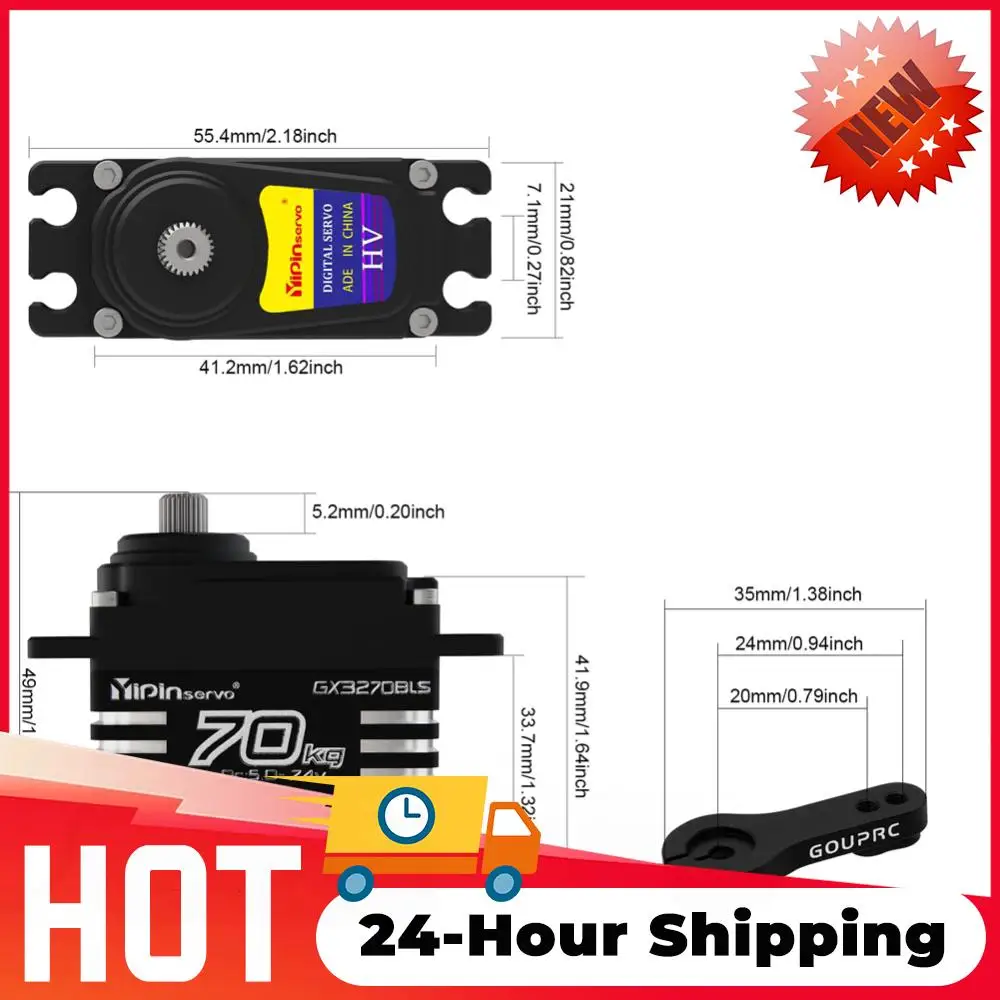 

Бесщеточные сервоприводы 70 кг, высокомоментные цифровые сервоприводы для радиоуправляемых моделей 1/8, 1/10, 1/12, 7.4В, с косым редуктором