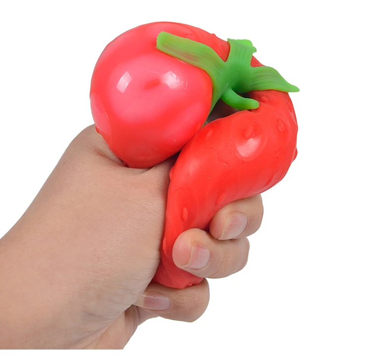 Weiche Erdbeer-Frucht-Squishy-Spielzeuge – Langsam aufsteigendes Stressabbau-Spielzeug für Erwachsene, Quetsch-Anti-Angst-Sensorik-Fidget-Spielzeug – Detail 5