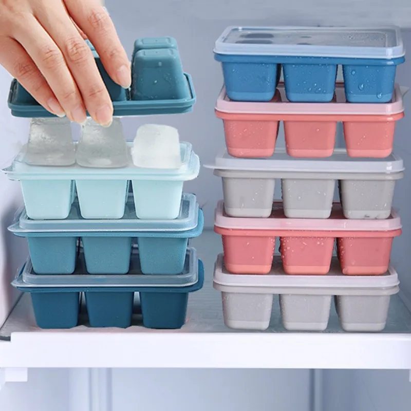 Moule à glace en silicone de qualité alimentaire, machine à glace douce et dure, glaces nocturnes, clics de bricolage, cube de rangement pour réfrigérateur de cuisine