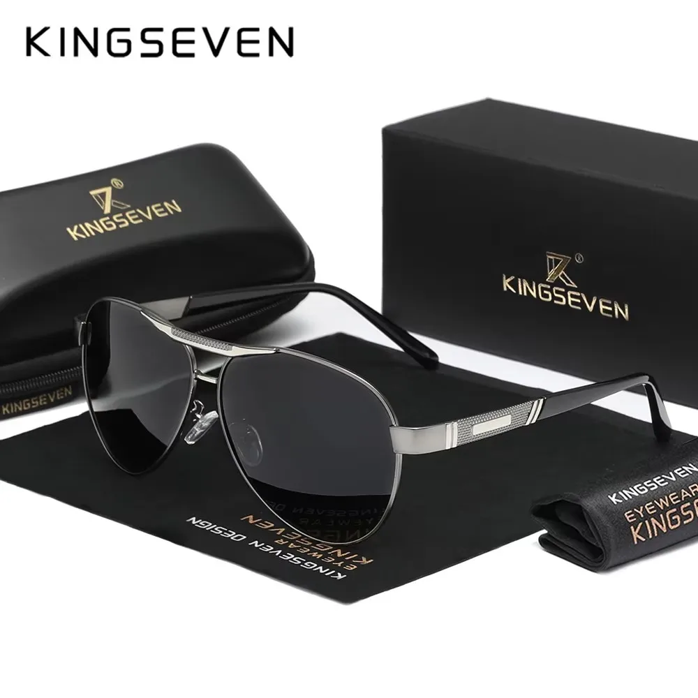 KINGSEVEN, gafas de sol polarizadas para hombre, gafas de sol clásicas de piloto, gafas de protección solar para conducir, gafas de lujo para exteriores, gafas masculinas