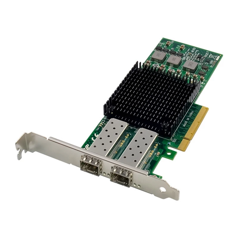1Set PCIE X8 BCM57810 Dual Optical Port Network Card 10G SFP+ Server Fiber Network Card Green