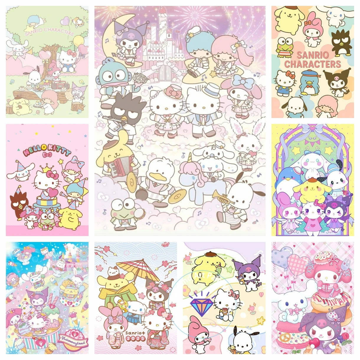 

Sanrio Family Collection AB Diamond Painting Kit 5D DIY Diamond Embroidery Cross Stitch Handmade Art Gift Crafts Home Decor Gift