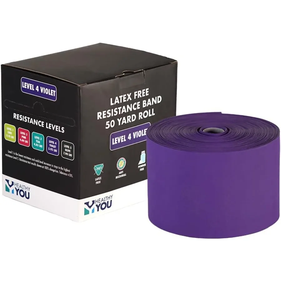 

Latex Free Resistance Band 50 Yard Rolls for Workout Training in Black with High Elasticity and Durable Material