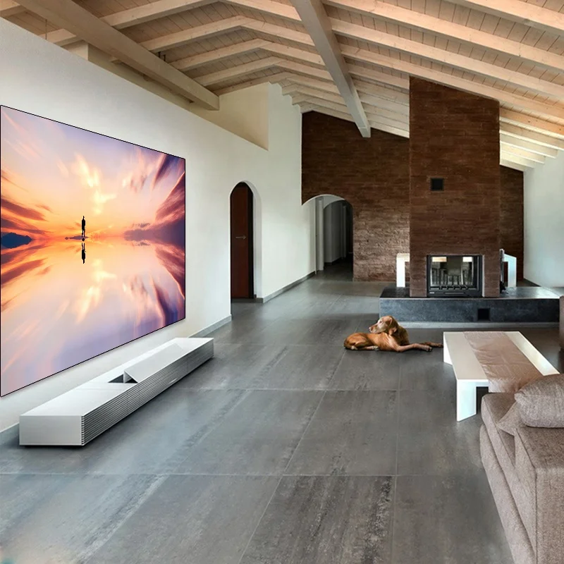 

Seeball 100 120 150 дюймов 16:9 UST ALR CBSP PET Crystal Фиксированная рамка Проекционные экраны Экран проектора для отклонения окружающего света