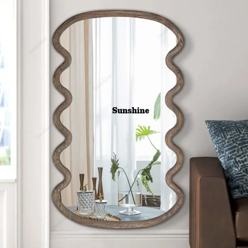 Wave mirror wall hanging into the door, full-body dressing mirror, special-shaped hanging fitting mirrorTJ