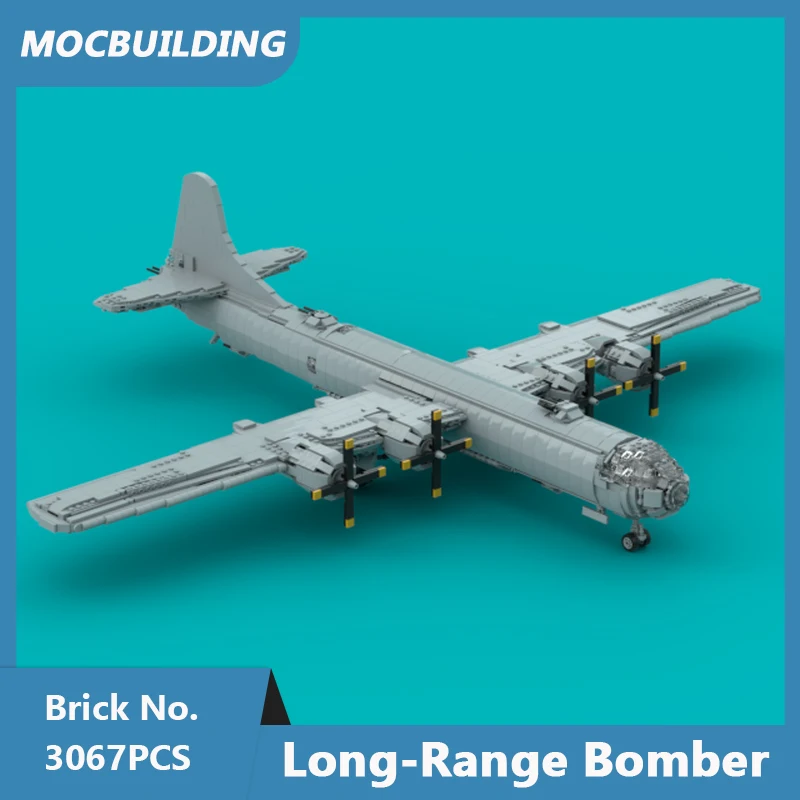 MOC Building Blocks B-29 Superfortress 1:35 Scale Long-Range Bomber Model DIY Assembled Bricks Classic Plane Toys Gifts 3067PCS