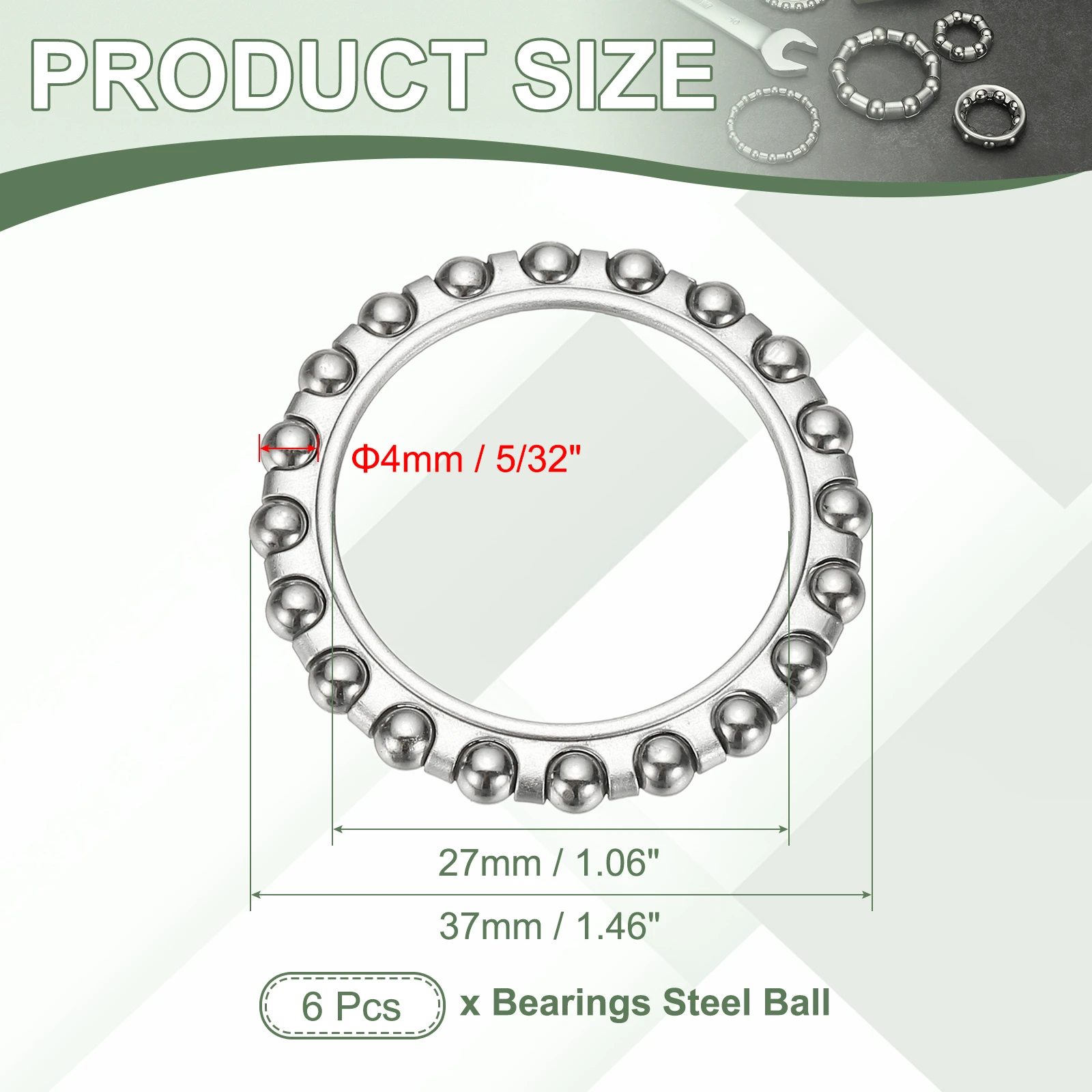 6 قطعة كرة الدراجة كرنك تحمل محامل الدراجة الفولاذ المقاوم للصدأ استبدال أجزاء الدراجة إصلاح الملحقات للدراجة الأمامية الخلفية