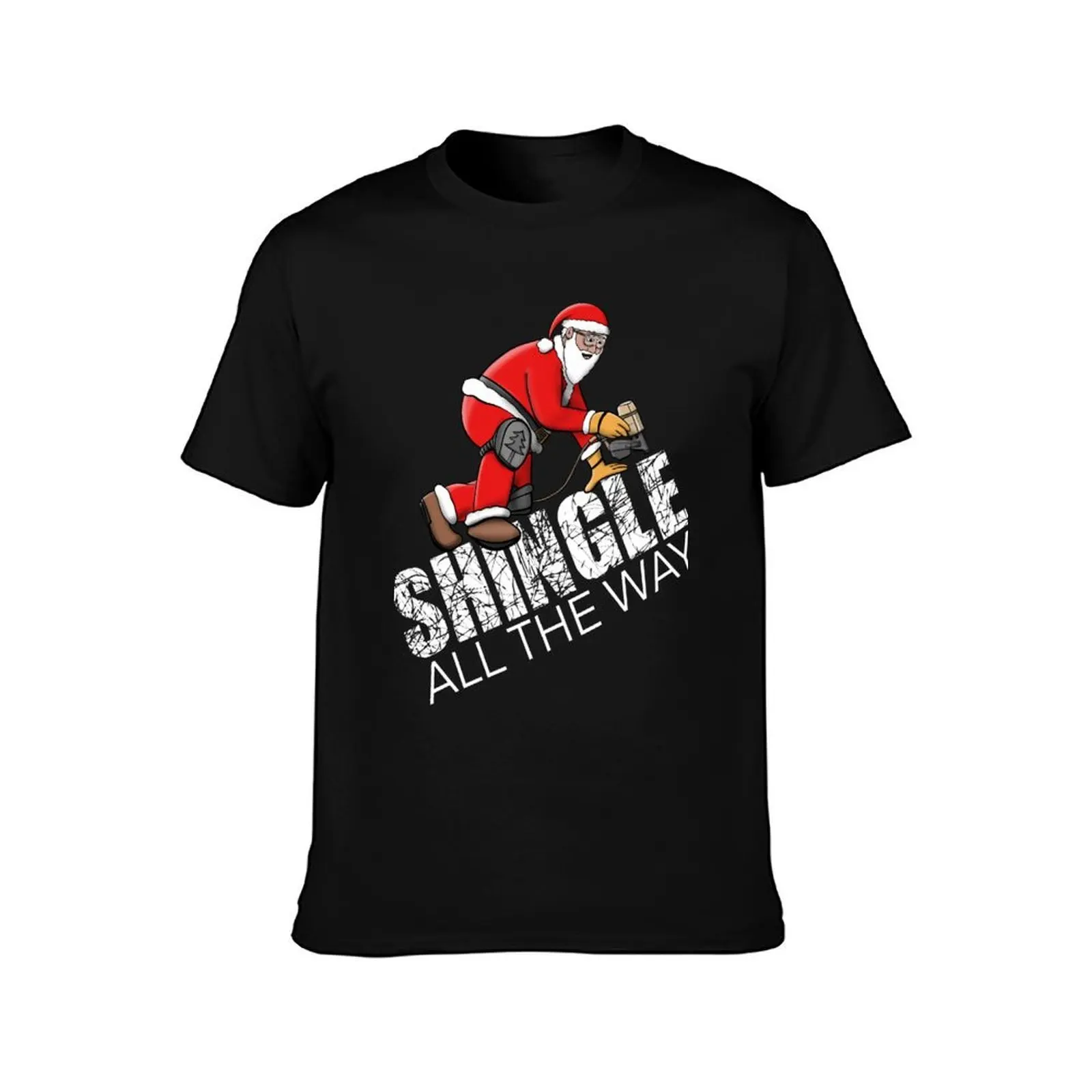 Roofing Christmas Shingle All the Way T-Shirt Basic Comfort Fit for Men T-Shirt