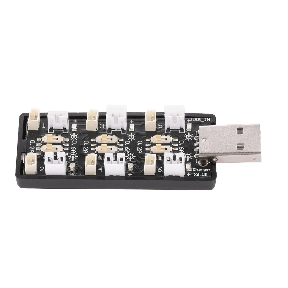 5 قطعة 6CH USB إلى 3.7 فولت بطارية شحن لوح مهايئ 3.7 فولت/4.2 فولت 600mA 6 قناة يبو LiHv شاحن مجلس لبطارية نموذج RC #6