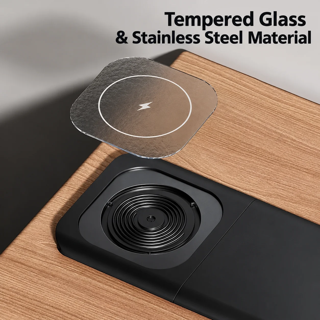 Desktop Embedded Socket with Slide Cover Hidden Wireless Charging (UK, US, Thai, EU, Multiple Three-Prong, Australian Standards)