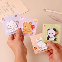 4Pcs/Set Kawaii Cartoon Animal Memo Pad Cute Panda Bear Dog Rabbit Sticky Note Student Office Stationery Self-Adhesive Notes