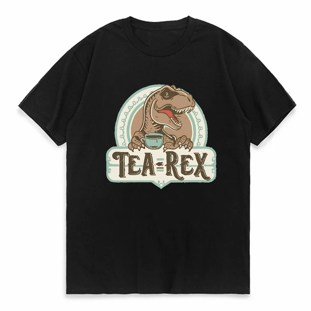 

Funny Tea Rex T-Rex Dino Coffee Cartoon Kawaii Humor Graphic T-Shirt Unisex Casual Anime Cotton Gothic Tee