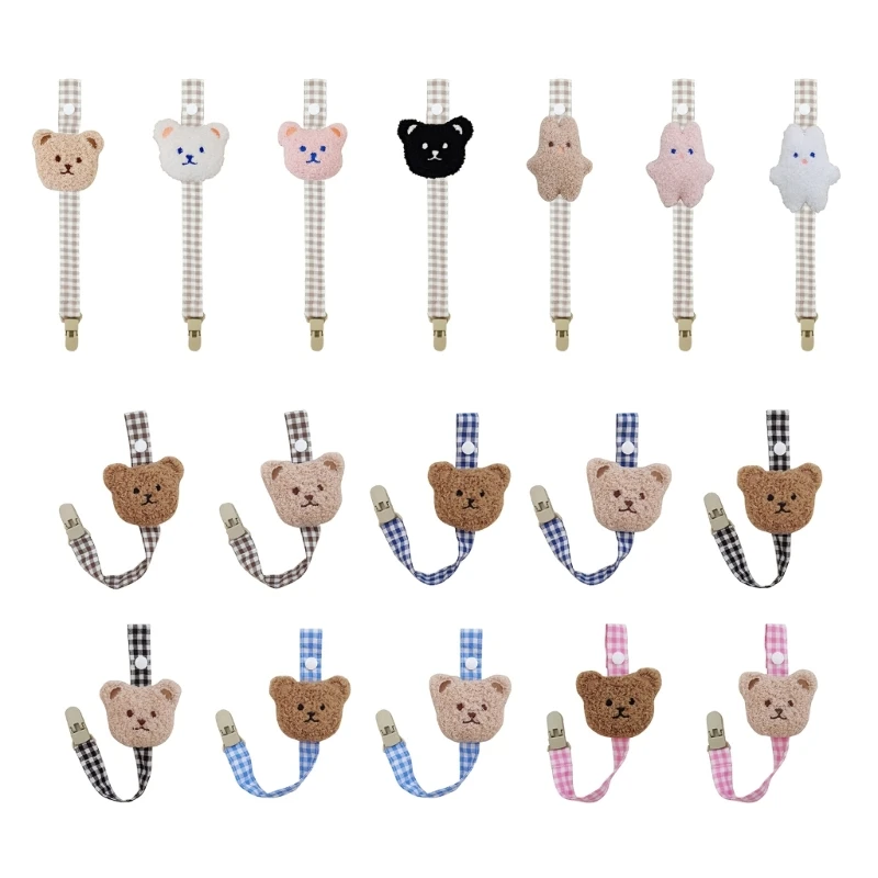 

Multi-pattern Pacifier Clip Bear-shape Paci Holder & Leash for Boys & Girls