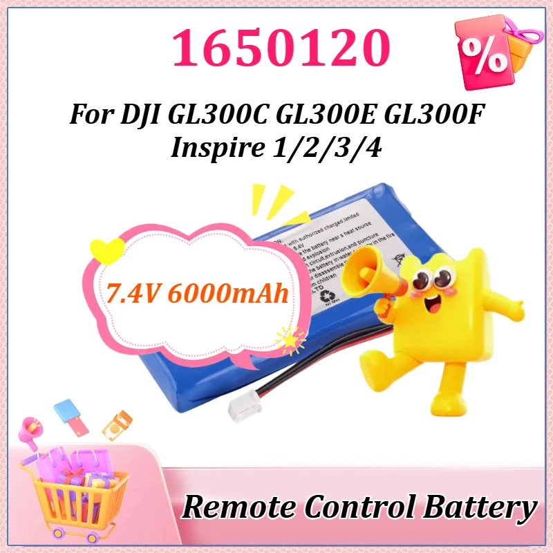 

New 1650120 7.4V 6000mAh Battery for DJI GL300E GL300C GL300F Inspire 1/2/3/4 Controller Phantom 4 Pro Remote Control Battery
