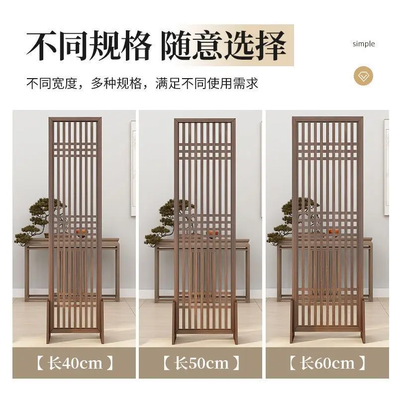 Screen-type solid wood new Chinese design, living room entrance folding mobile partition, hotel tea room and office