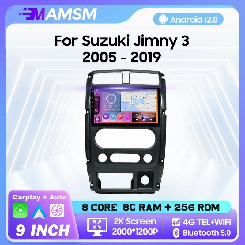 

Автомобильное радио MAMSM 2K QLED Android 12 для Suzuki Jimny 3 2005 - 2019 мультимедийный видеоплеер 4G GPS Carplay Авторадио Стерео 9 дюймов